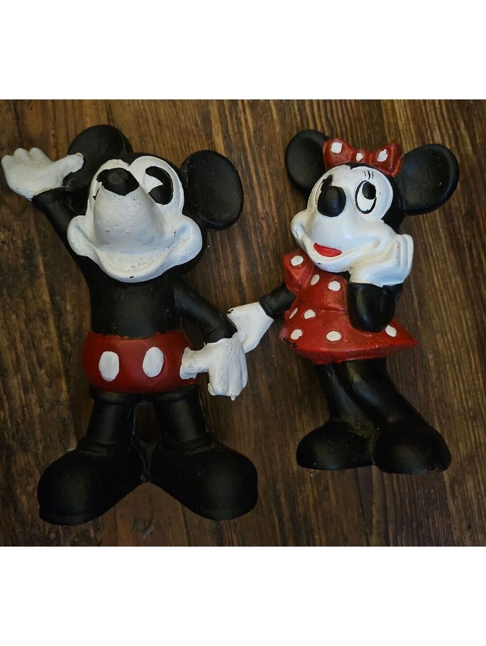 Vintage Cast Iron Disney’s Mickey Mouse And Minnie Mouse - Tall Coin Banks 1960s